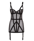 Load image into Gallery viewer, Karolina Basque Lingerie Dress with Garter Belt