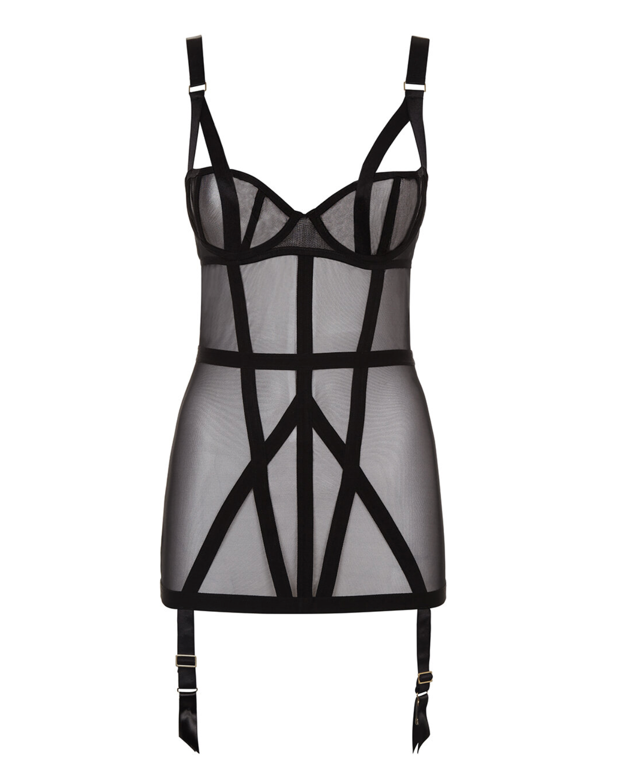 Karolina Basque Lingerie Dress with Garter Belt