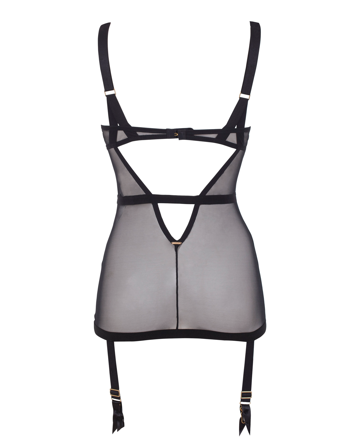 Open back Karolina Basque Lingerie Dress with Garter Belt