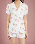 Load image into Gallery viewer, Peaches Soft Two Piece Sleepwear Collared Shirt and Shorts