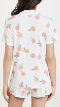 Load image into Gallery viewer, Peaches Soft Two Piece Sleepwear Collared Shirt and Shorts back View