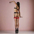 Load image into Gallery viewer, Red Seam Thigh High Tights