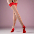 Load image into Gallery viewer, Back of red seam tights and stocking
