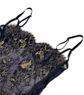 Load image into Gallery viewer, Eyelash Lace Gold Floral Bodysuit Luxury lingerie
