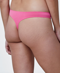 Load image into Gallery viewer, Flamingo Pink Eyelash Lace Entice Thong Back
