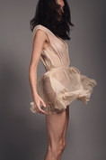 Load image into Gallery viewer, Morganne Babydoll Jump Bridal Nude Silk Chiffon Lingerie Dress
