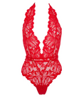 Load image into Gallery viewer, Sexy Plunge Lace Bodysuite Halter Lingerie
